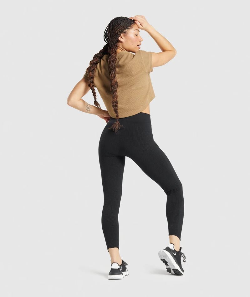 Women's Gymshark Pause Seamless Leggings Black | NZ 8VBPEW